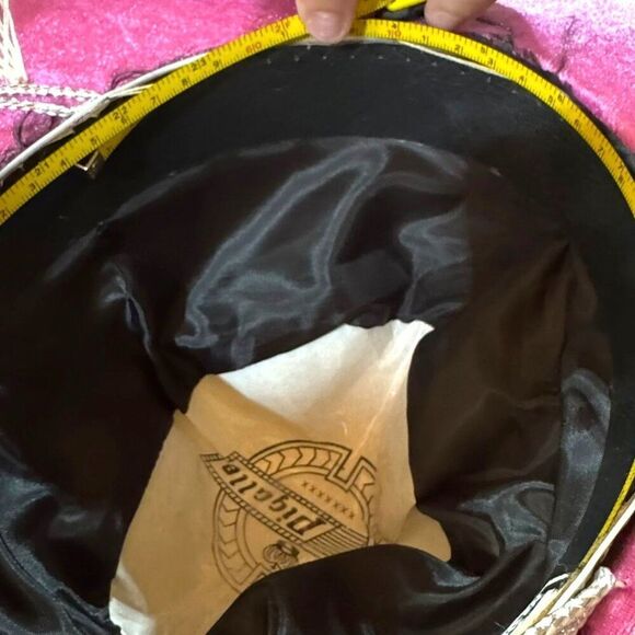 Pink Elaborate Genuine Mexico & Silver Mexican Sombrero Hat 6 3/4 Yepez Velvet - Picture 10 of 12